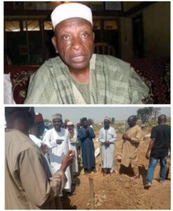 Jama'a na addu'a a bakin kabarin Alhaji Usman Baba Pategi (Samanja Mazan Fama)